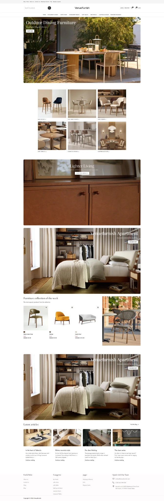 Aperçu de la boutique de mobilier Venue Furnish réalisée par Moul Projet